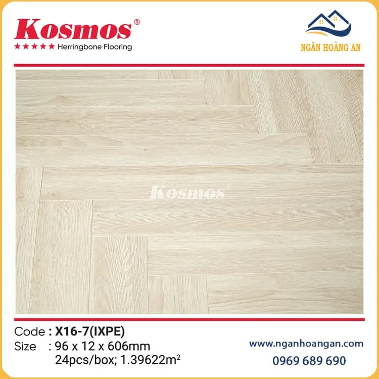 Sàn Gỗ Công Nghiệp Xương Cá Kosmos 12mm  X16-7